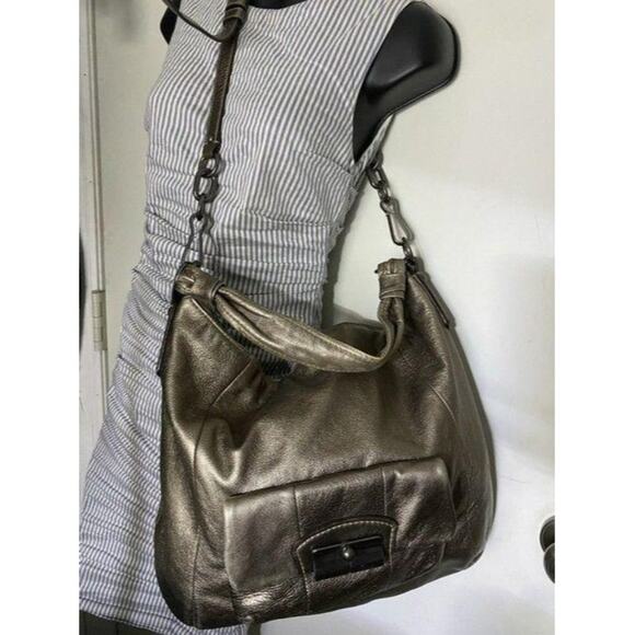 Coach xl shoulder gold leather cross body bag - Picture 7 of 12